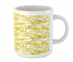 Summer Mimosa and Birds Art Mug