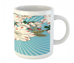 Floral Bloom on Retro Rays Mug