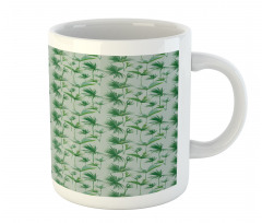 Scattered Palm Leaves Design Mug