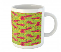 Repeated Poppy Flowers Art Mug