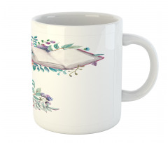 Watercolor Bookworm Floral Mug