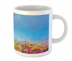 Abstract Sky Dreamy Flowers Mug