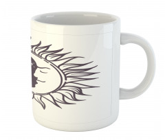 Cartoon Crescent in Sun Mug