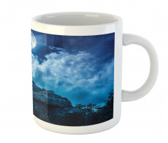 Cliff Under Cloudy Night Mug