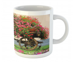 Flowers in Wooden Wagon Mug