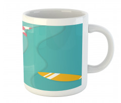 Aerial Cartoon Sea and Beach Mug