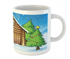 Cabin and Firs in Winter Mug