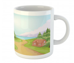 Country Village Cartoon Mug