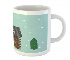 Cabin in Snowy Landscape Mug