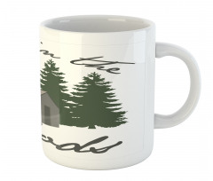 Rustic Lodge in Forest Mug