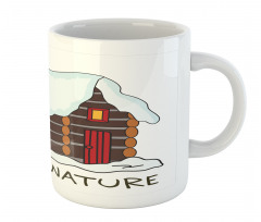 Cozy Snowy Wooden Cabin Mug