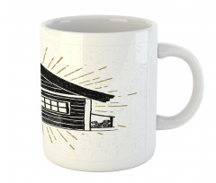 Grunge Sketch of Cabin Mug