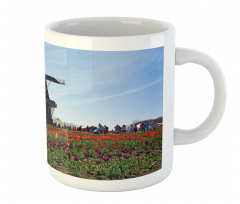 Windmill Photo on Tulip Field Mug