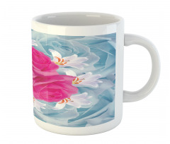 Graphic Roses and Lilies Mug