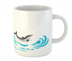 Big Fish Mammal Waves Art Mug