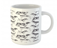 Monochrome Dog Breeds Mug