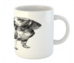 Monochrome Sketch Dog Friend Mug