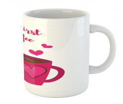 Text and Hearts Mug