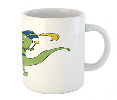 Happy Green Dinosaur Playing Mug