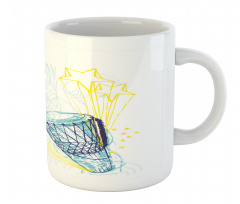 Yellow Indigo Blue Drawings Mug