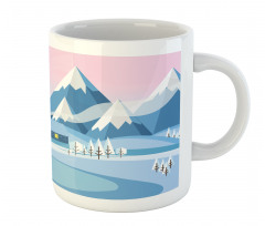 Winter Landscape Cottages Mug