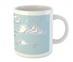 Fluffy Clouds Sketch Art Mug