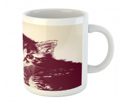 Grunge Retro Kitty Cat Mug