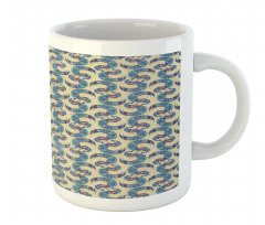 Abstract Japanese Peacock Art Mug