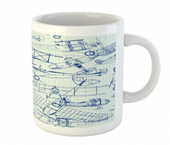 Old Airplane Drawing Mug