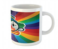 Clown Face Colorful Stripes Mug