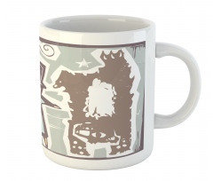 Woodcut Style Bears Man Mug