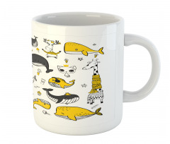 Hipster Style Animal Motifs Mug