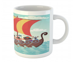 Dragon Ship and Characters Mug