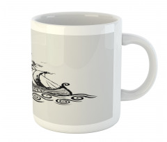 Ship with Whirlpool Waves Mug