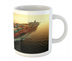 Container Ship at Sunrise Mug