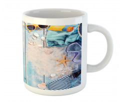 Beach Theme Elements Photo Mug