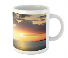 Cargo Ship at Sunset Photo Mug