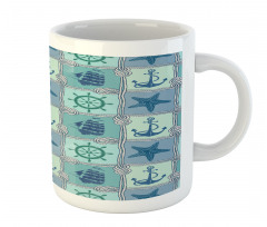 Ships Wheel Turquoise Mug