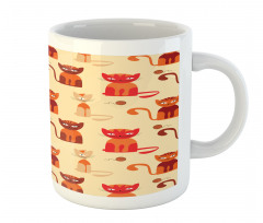 Cats in Paprika Orange Tone Mug