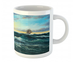 Ship in the Sea Painting Mug