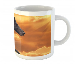 Galloping Friesian Horse Mug