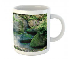 Waterfall Flows Rocks Mug