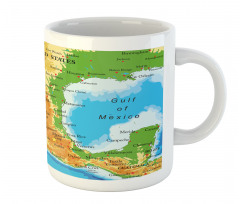 Detailed Map of Mexico Oceans Mug