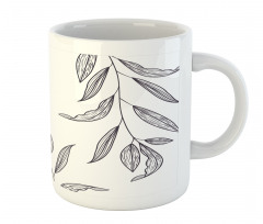 Hatched Look Leaves Art Mug