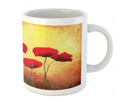 Retro Poppy Flowers Mug