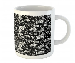 Roses on Swirling Stems Curl Mug