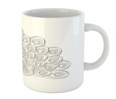 Outline Design Peacock Bird Mug