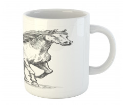 Sketchy Graphic of a Horse Mug