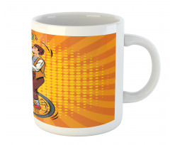 Disc Juggler Man on Unicycle Mug