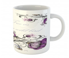 Ornate Flowers Leaves Mug